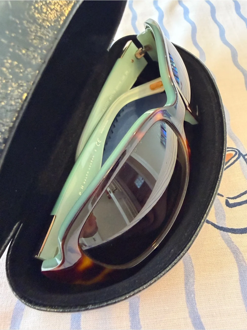 Ralph Lauren Large Tortoise Shell and Mint Frame Sunglasses 🐆🩵🕶️
